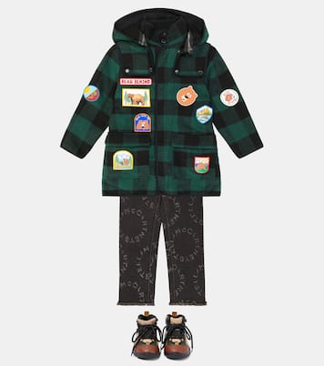 Checked hooded coat  | Stella McCartney Kids