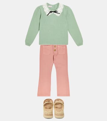 Shearling-lined suede sneakers | Mou Kids