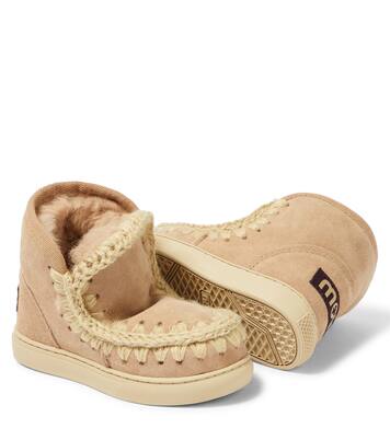 Shearling-lined suede sneakers | Mou Kids
