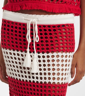 스트라이프 크로셰 코튼 맥시 스커트 | Farm Rio