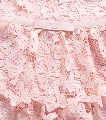 Abito in pizzo a balze con fiocco | Self-Portrait Kids