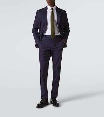 Cotton-blend poplin straight pants | Prada