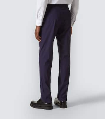 Cotton-blend poplin straight pants | Prada