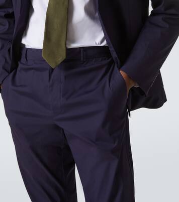 Cotton-blend poplin straight pants | Prada
