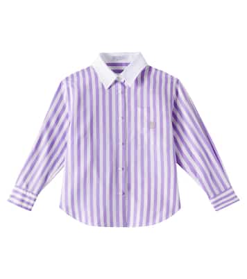 Striped cotton and silk blouse | Brunello Cucinelli Kids