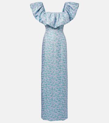 Robe longue Rowan en brocart à fleurs  | Markarian