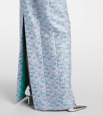 Robe longue Rowan en brocart à fleurs  | Markarian