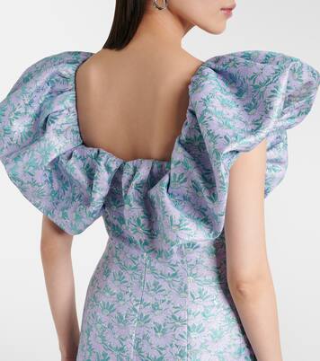 Robe longue Rowan en brocart à fleurs  | Markarian