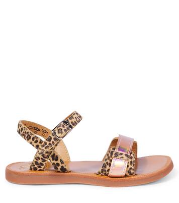Avignon leopard-print leather sandals | Pom d'Api