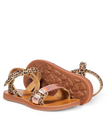 Avignon leopard-print leather sandals | Pom d'Api