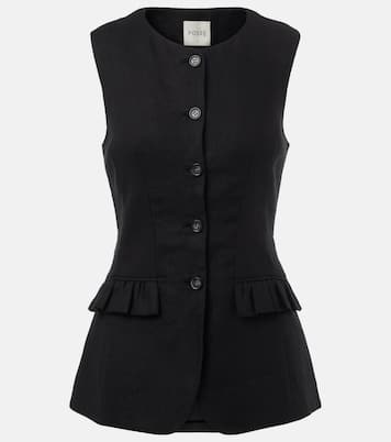 Matilda ruffled linen vest | Posse