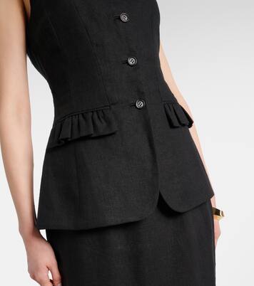 Matilda ruffled linen vest | Posse