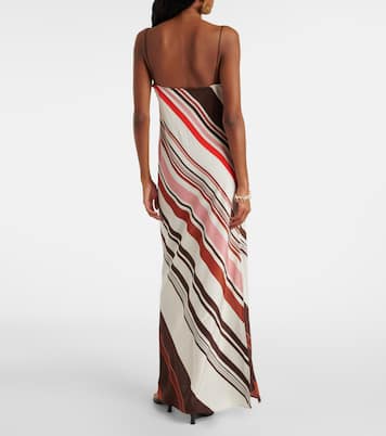 Thistle striped silk satin maxi dress | SIR