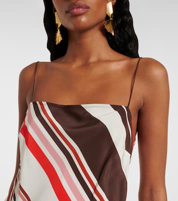 Thistle striped silk satin maxi dress | SIR