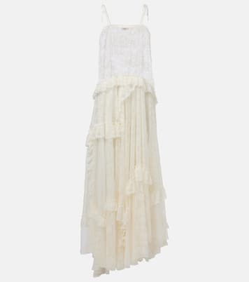 Ruffled sheer lace maxi dress | Chloé