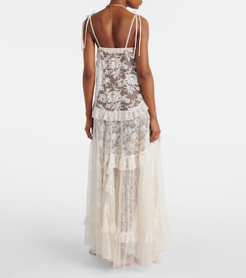 Ruffled sheer lace maxi dress | Chloé