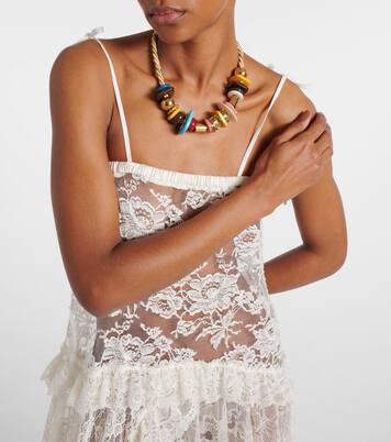 Ruffled sheer lace maxi dress | Chloé