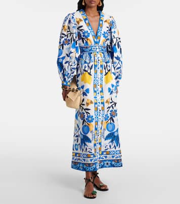 Bedrucktes Maxikleid aus Baumwolle | Farm Rio