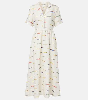 Robe chemise Meryl imprimée en lin | Staud