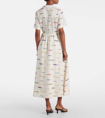 Robe chemise Meryl imprimée en lin | Staud