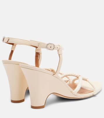Eden rope-trimmed leather wedge sandals | Staud