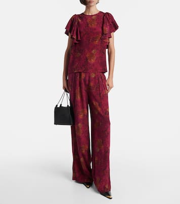 Lena floral silk crêpe de chine top | Ulla Johnson