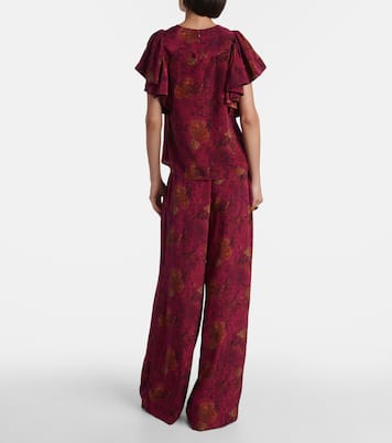 Lena floral silk crêpe de chine top | Ulla Johnson