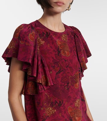 Lena floral silk crêpe de chine top | Ulla Johnson