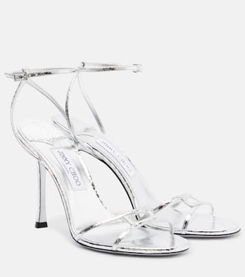 Sandalen Leo 100 aus Metallic-Leder | Jimmy Choo