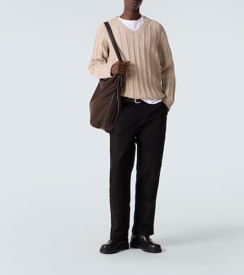 Airport leather-trimmed tote bag | Studio Nicholson