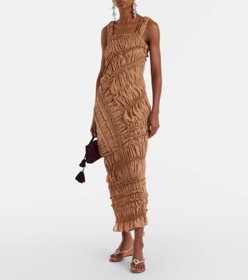 Double Heart satin wedge thong sandals | Mach & Mach