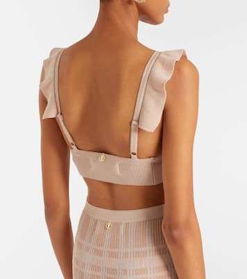 Petra checked ribbed-knit bra top | Bananhot