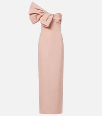 Abito lungo in faille di seta con fiocco | Oscar de la Renta