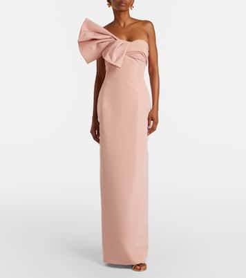 Abito lungo in faille di seta con fiocco | Oscar de la Renta