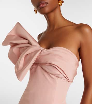 Abito lungo in faille di seta con fiocco | Oscar de la Renta