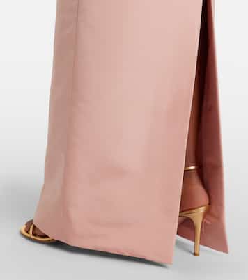 Abito lungo in faille di seta con fiocco | Oscar de la Renta