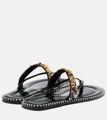 Sandalen aus Leder mit Pailletten | Dries Van Noten
