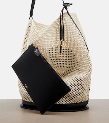 Hip Large leather-trimmed bucket bag | Alaïa