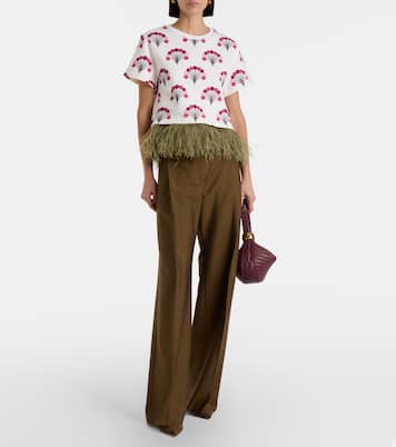 Camiseta La Scala de jersey estampada con plumas | La DoubleJ