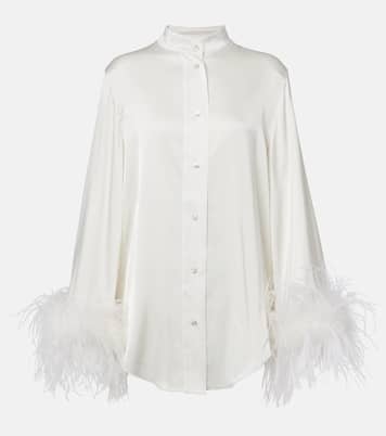 Bridal Hemd aus Satin mit Federn | Oséree