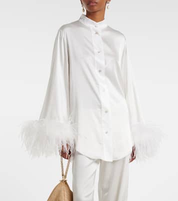 Bridal Hemd aus Satin mit Federn | Oséree