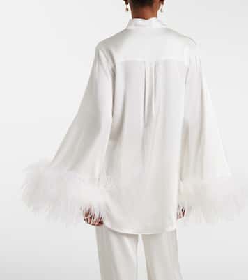 Bridal Hemd aus Satin mit Federn | Oséree