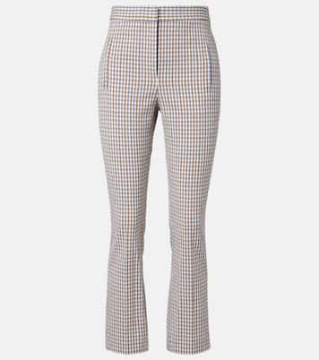 Gingham seersucker cropped slim pants | Veronica Beard