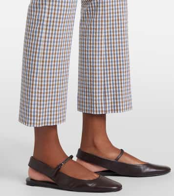 Gingham seersucker cropped slim pants | Veronica Beard