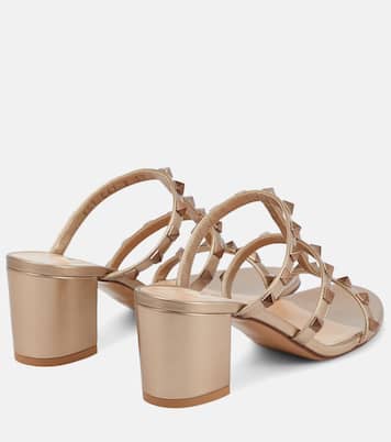 Sandalen Rockstud 60 aus Metallic-Leder | Valentino Garavani