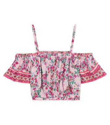 Donna floral off-shoulder top | Poupette St Barth Kids