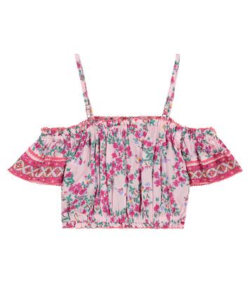 Donna floral off-shoulder top | Poupette St Barth Kids