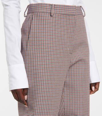 Houndstooth wool and cotton straight pants | Magda Butrym