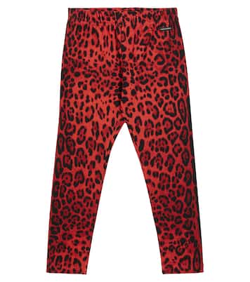 Leopard-print cotton-blend leggings | Dolce&Gabbana Kids