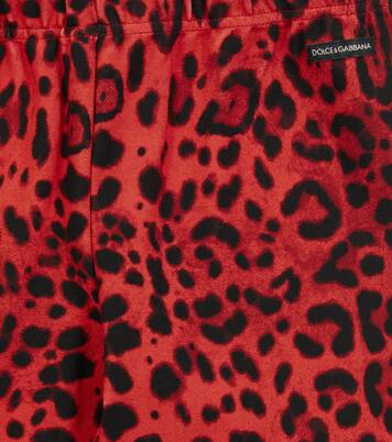 Leopard-print cotton-blend leggings | Dolce&Gabbana Kids